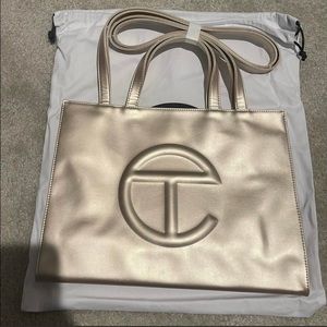 NWT gold medium Telfar bag
